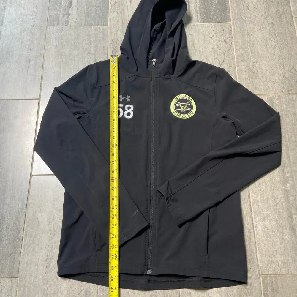Under Armour Storm Rain Jacket Hooded Loose Fit Water-Resistant Black Youth XL